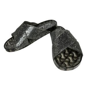 Lauren Lorraine Jelly Slip On Sandal in Black Size M NIB